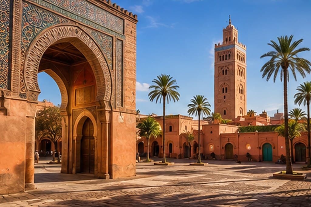 The Koutoubia Mosque minaret in Marrakesh, Morocco