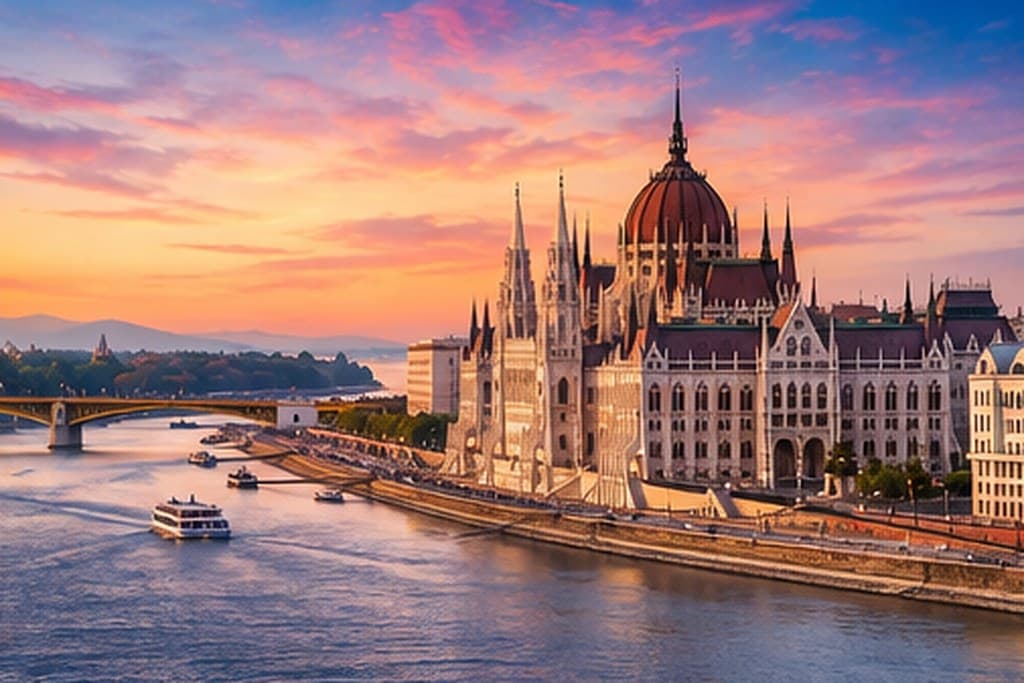 The Hungarian Parliament Building on the Danube, Budapest